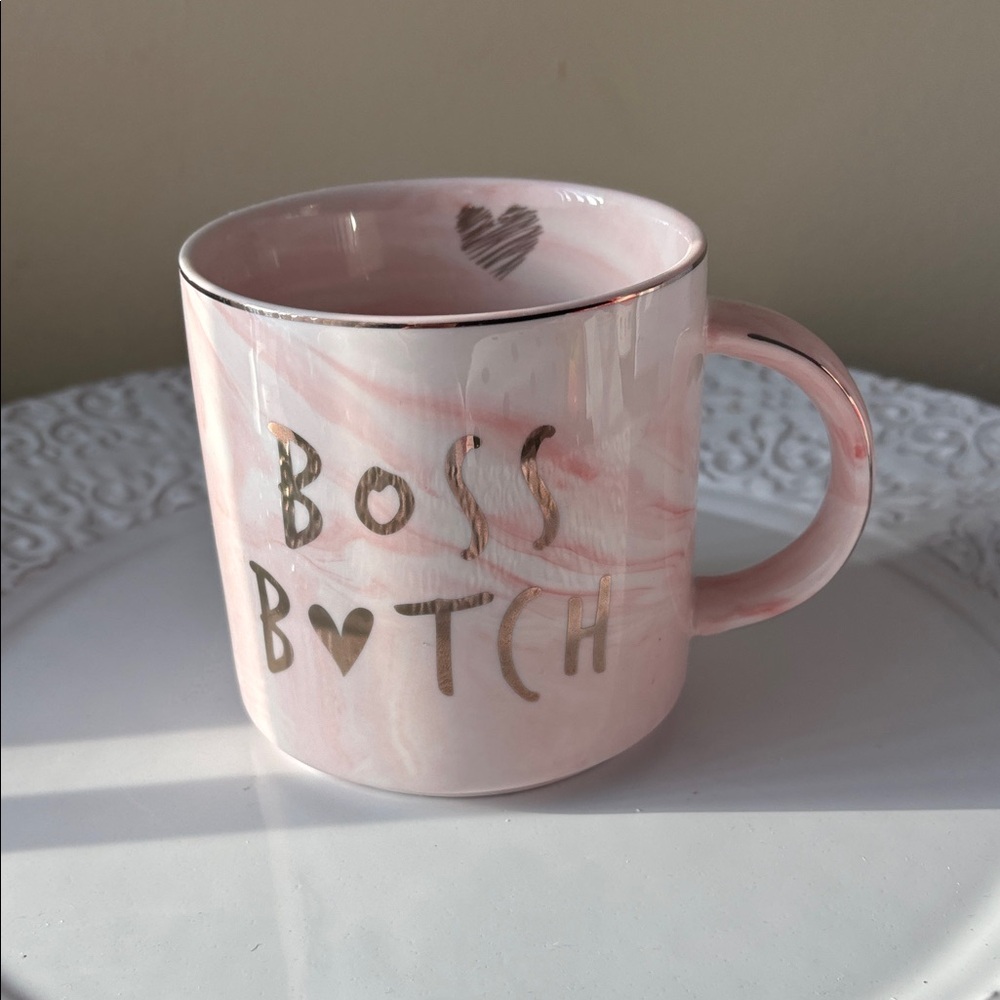 Chic Pink and Gold Mug for Women